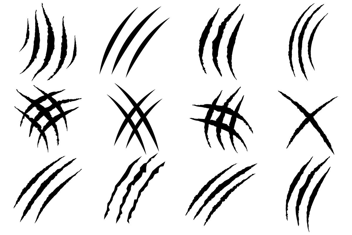 Claws scratches vector icons, an Illustration by MarkoBabii