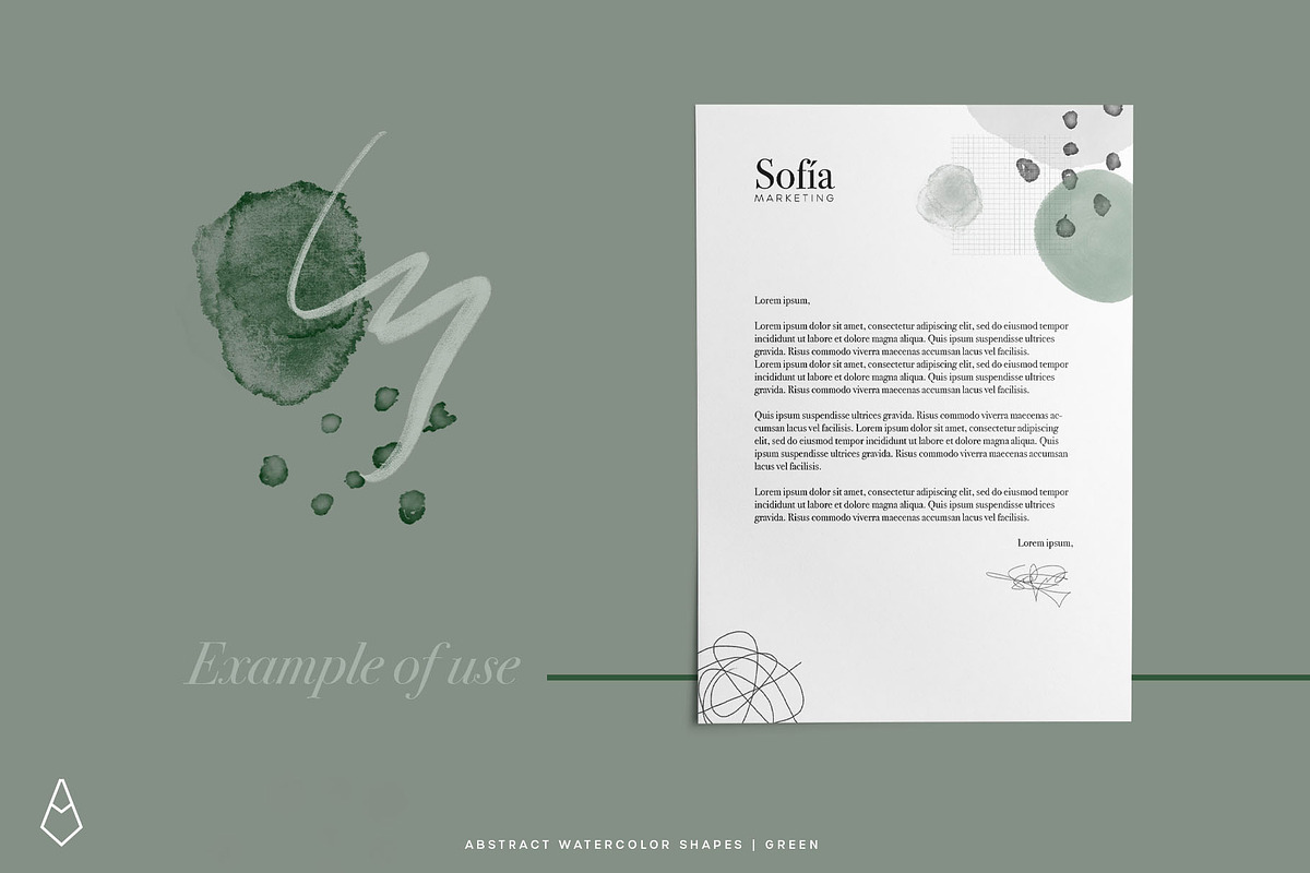 Abstract Watercolor Shapes | Green, a Texture Illustration by agarimoestudio (Photo 3 of 9)