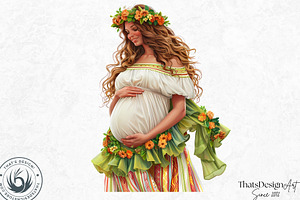 Watercolor Pregnant Woman Clipart Se