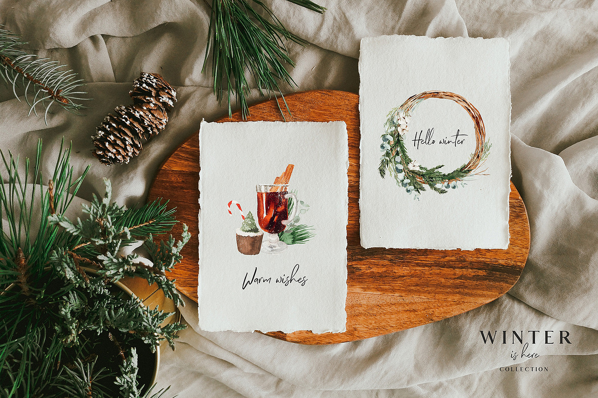 Winter is here - watercolor set, a Seasonal Illustration by Youksy (Photo 7 of 10)