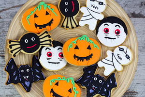 Handmade halloween cookies featuring halloween, cookies, and food, a Food & Drink Photo by aagafapaperiapunta