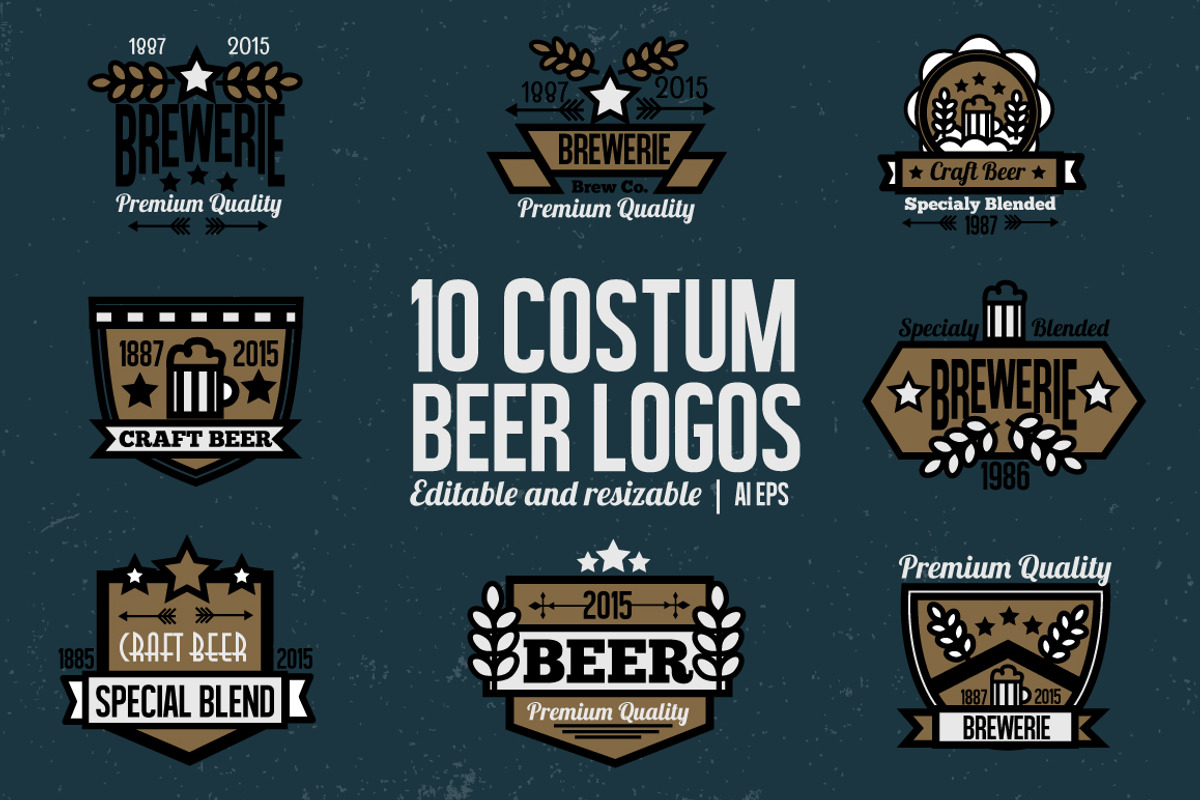 10 Beer Badges and Logos, a Branding & Logo Template by KatjaPotokar (Photo 1 of 3)