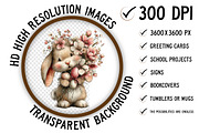 Whimsical Easter Bunny Clipart, an Illustration by Craft Nest (Thumbnail 2 of 11)