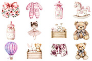 Burgundy Baby Girl Clipart, an Illustration by CitraGraphics (Thumbnail 2 of 5)