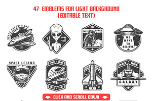 Vintage Space Emblems Set