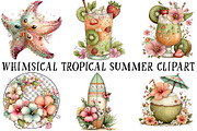 Whimsical Tropical Summer Clipart, an Illustration by OK Design (Thumbnail 2 of 6)