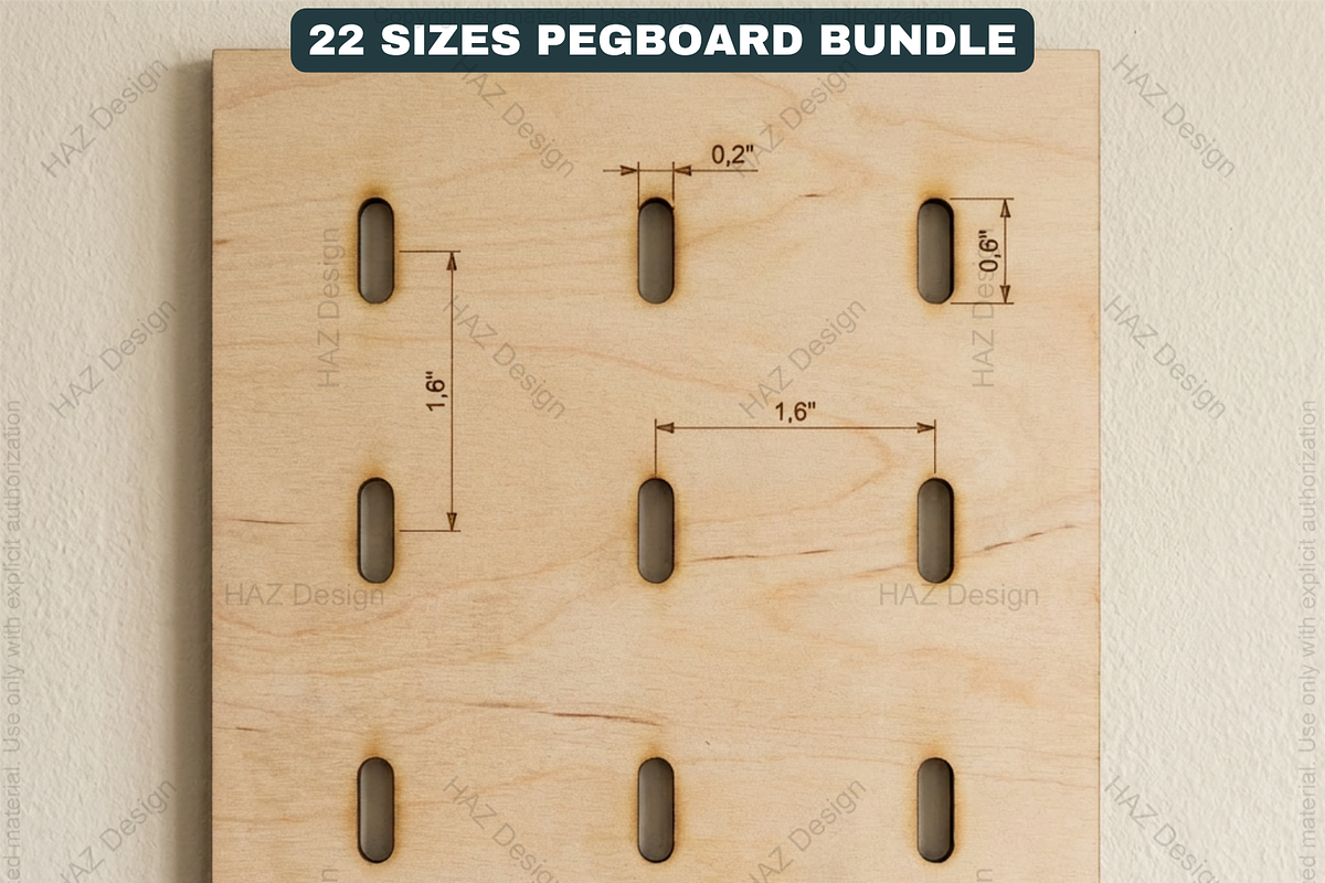 22 Size Pegboard Bundle Laser Cut, a Graphic by AtacanDigital (Photo 8 of 8)