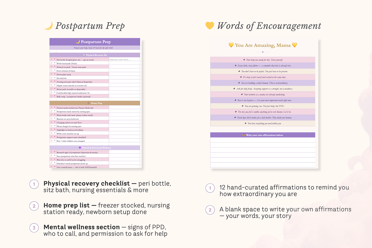 Pregnancy Planner Excel Spreadsheet, a Design Template by Matisse Studio (Photo 10 of 10)