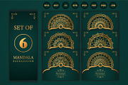 6 Luxury mandala background set, a Decorative Illustration by vectorartificer (Thumbnail 1 of 7)
