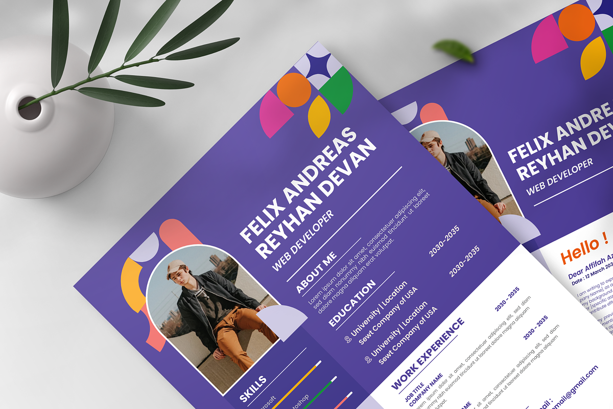 Creative Resume & Cover Letter, a Resume Template by SquidPixey (Photo 6 of 6)