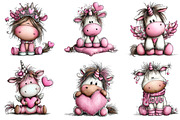 Valentine Whimsical Unicorn Clipart, an Illustration by Dream Creation (Thumbnail 4 of 7)