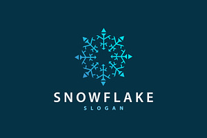 Snowflake Logo Winter Season Design