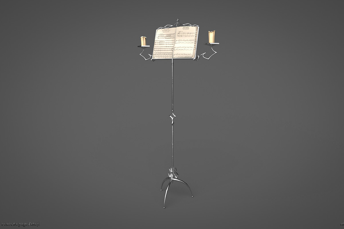 Vintage music stand, a Furniture 3D Model by Snji | 3D Models (Photo 4 of 12)