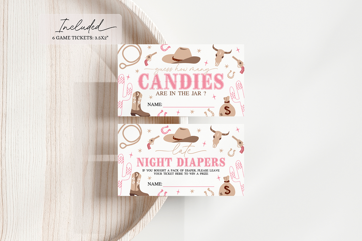 Cowgirl Baby Shower Activity Set, a Templates & Theme by VeliusCreativeStudio (Photo 4 of 5)