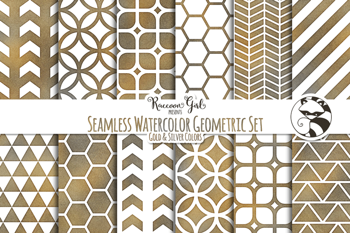 Seamless Watercolor Geometrics GS, a Pattern Graphic by RaccoonGirl Design (Photo 1 of 3)