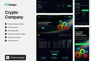Nedger - Crypto Company Landing Page, a Landing Page Template by SundayWorkTeam