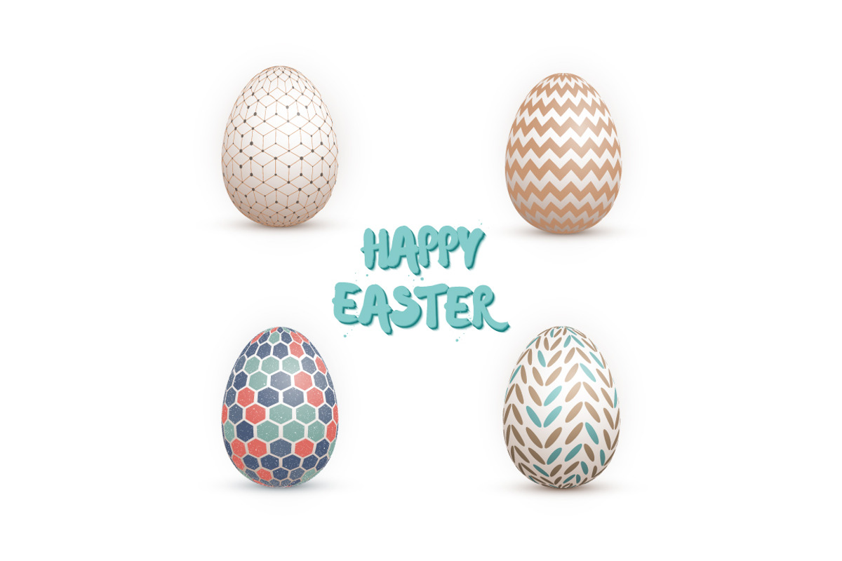 Realistic Vector Easter Egg Set, an Object Graphic by RaZZeRs