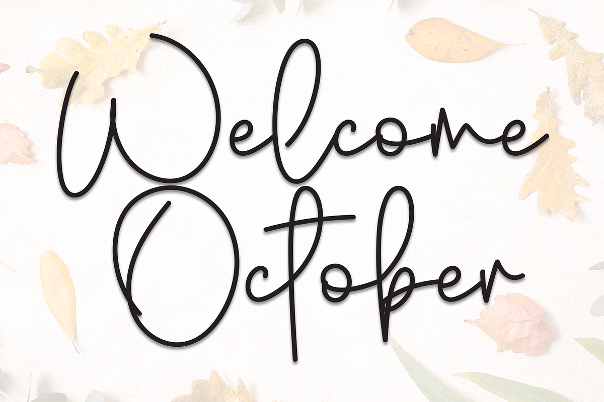 Welcome October | Script Font, a Handwritten Font by Scratchones (Photo 1 of 8)