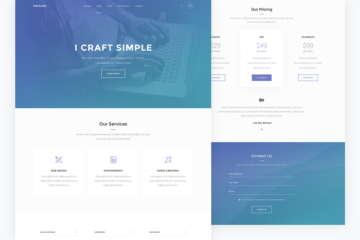 Onepage — Single Page PSD Template, a Landing Page Template by artemmashirov (Photo 2 of 2)