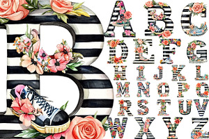Cowboy Boot Alphabet Clipart