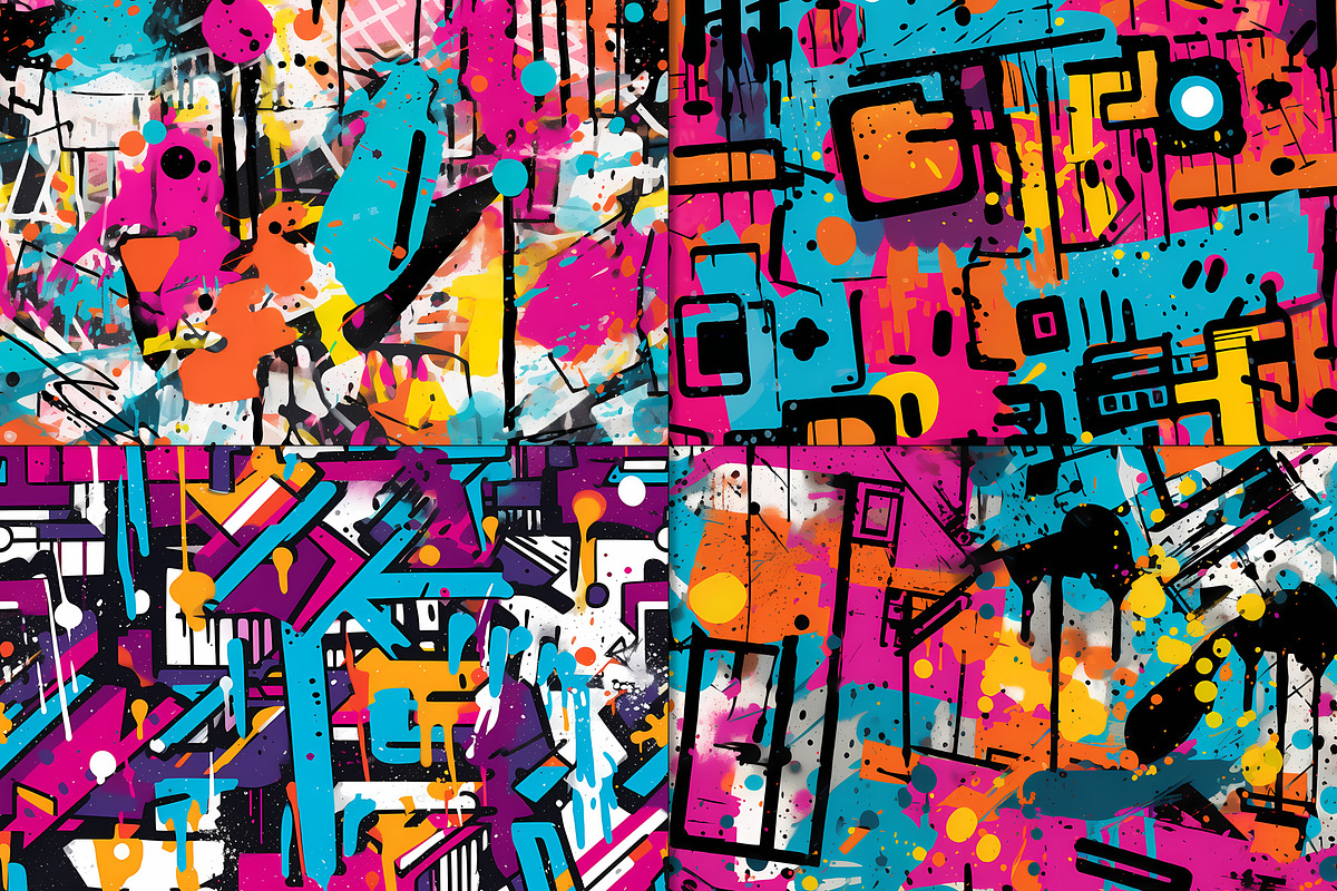 20 Seamless Urban Graffiti Patterns, a Pattern Graphic by Nordic Design (Photo 6 of 9)