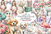 Pastel Clipart Bundle, a Seasonal Illustration by CreationArt (Thumbnail 1 of 7)
