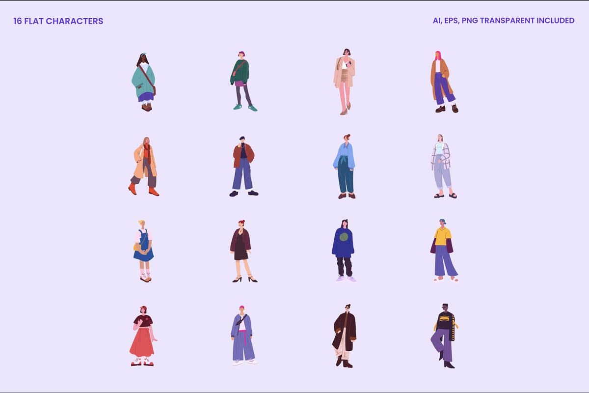 Street Fashion Flat Characters, a Person Illustration by Promo Graphics (Photo 2 of 7)
