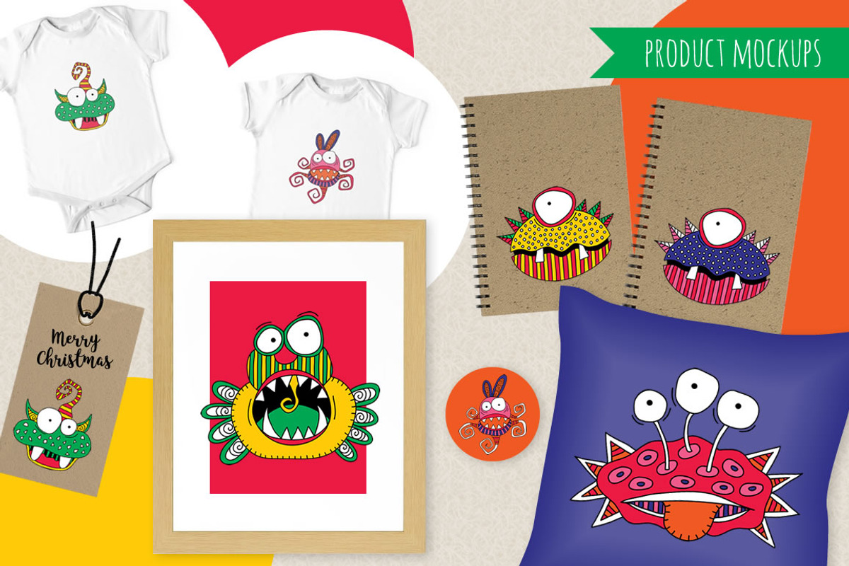 Set of Crazy Monsters & Aliens, an Illustration by Tazi Design (Photo 3 of 4)