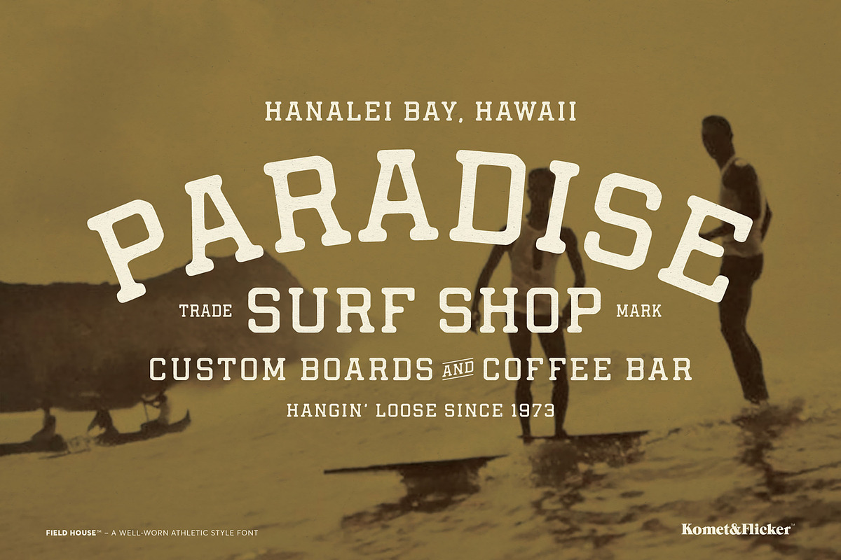 Field House – A Rustic Athletic Font, a Font by Komet & Flicker (Photo 8 of 15)