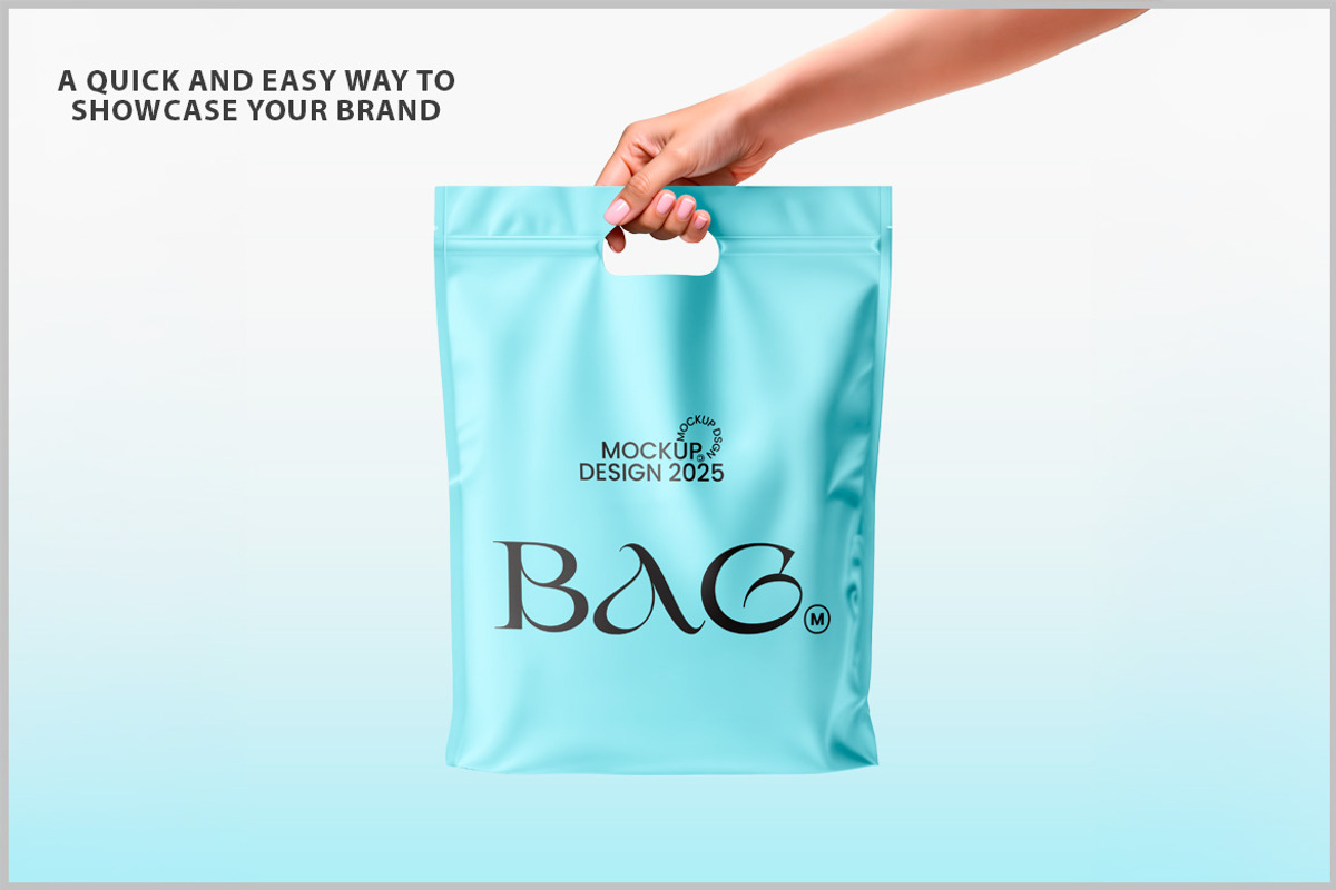 Plastic Bag in a Hand Mockup PSD, a Packaging Mockup by Bruno's Shop (Photo 2 of 4)