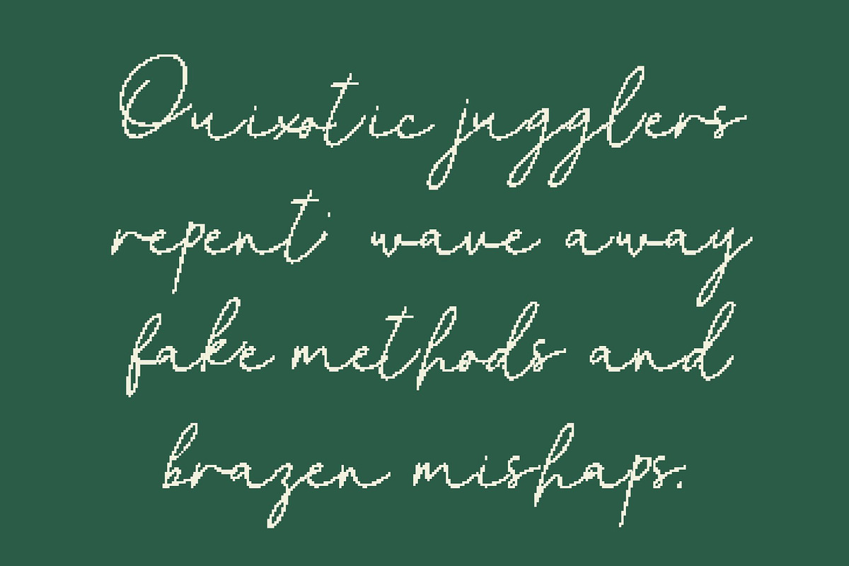 CS Brisa Pixel, a Script Font by Craft Supply Co. (Photo 3 of 8)