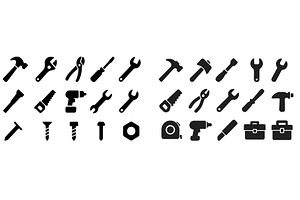 Collection of black silhouette tool, an Illustration by ZinetroN