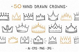 50 Hand Drawn Crowns