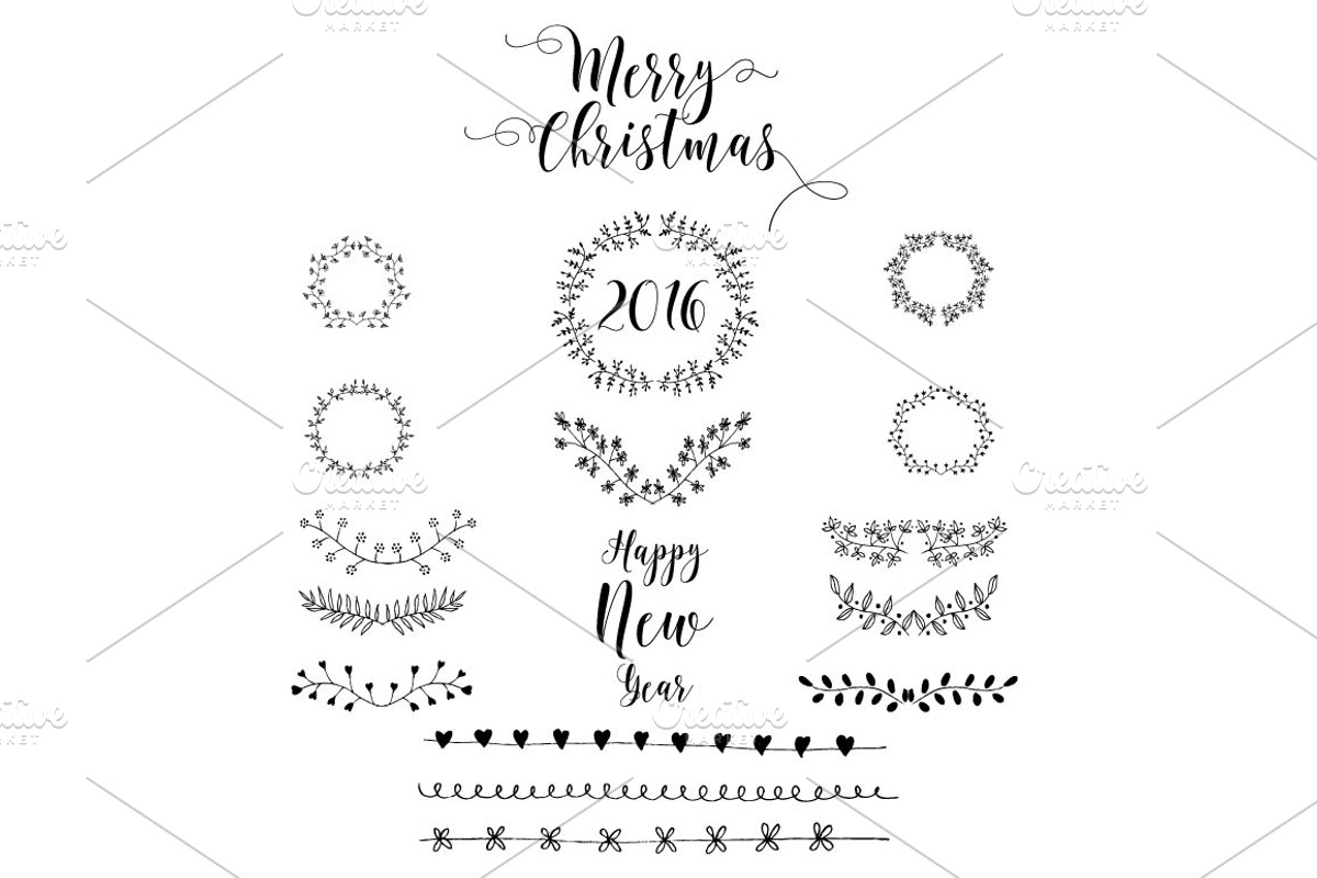 Set of Christmas design elements., a Templates & Theme by DikayaMiau (Photo 5 of 5)