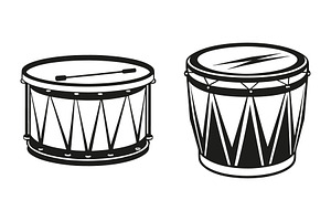Two drums vetor silhouettes, an Object Graphic by Billah Hub