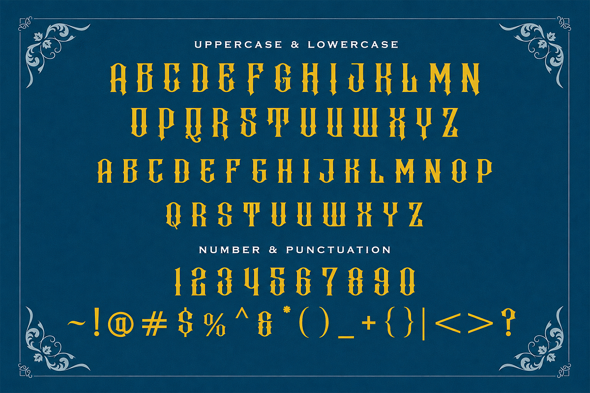 Hewina - Victorian Display Font, a Blackletter Font by StringLabs (Photo 7 of 8)