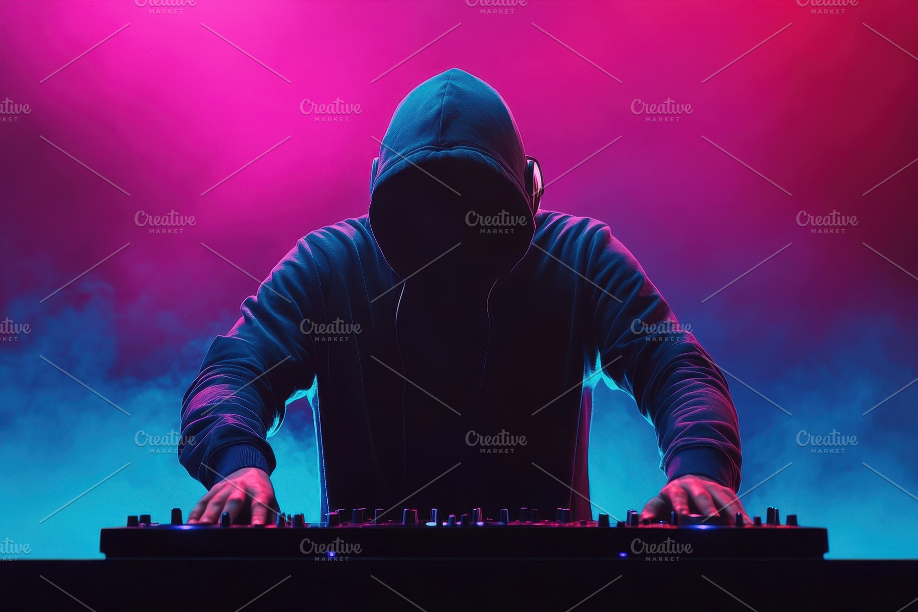 Energetic DJ performing live with he, a Photo by Iftikhar Alam