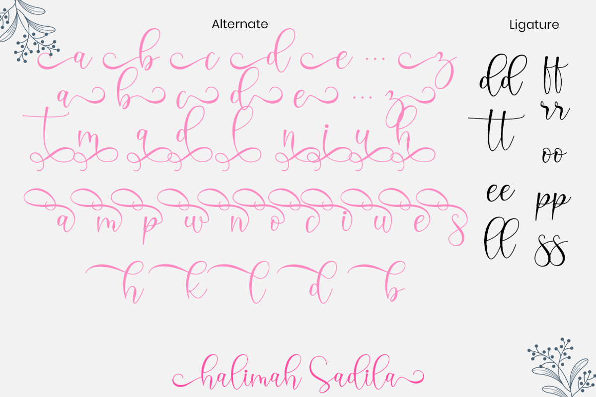 Halimah Sadila Script Font Duo, a Script Font by MC Creative (Photo 8 of 9)