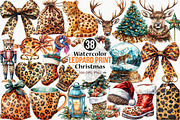 Leopard Print Christmas Clipart, an Illustration by Canvas Craft (Thumbnail 1 of 7)