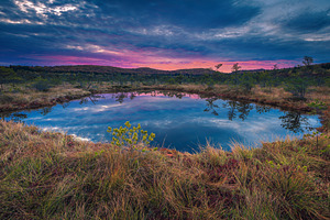 Majestic dawn scenery and small lake, a Nature Photo by Alpine Dreams