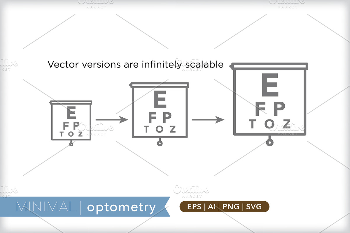 Minimal optometry icons, an Outline Icon by Picture Window (Photo 3 of 5)