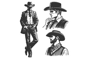 Cowboy Portraits And Full Body