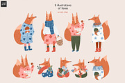 Autumn Foxes - Fall Forest clipart, an Animal Illustration by avdnadi (Thumbnail 3 of 11)
