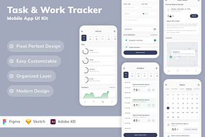 Task Work Tracker Mobile App UI Kit