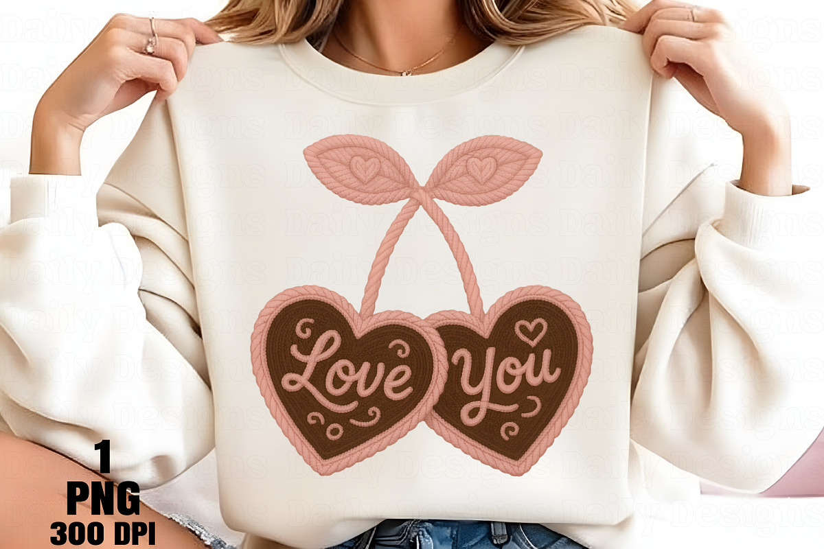 Faux Crochet Valentines Day Cherry P, an Illustration by Daily.Designs (Photo 2 of 5)
