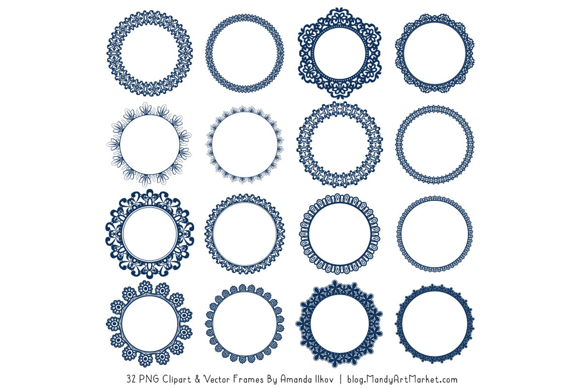 Navy Round Lace Frames, an Illustration by Amanda Ilkov (Photo 3 of 5)