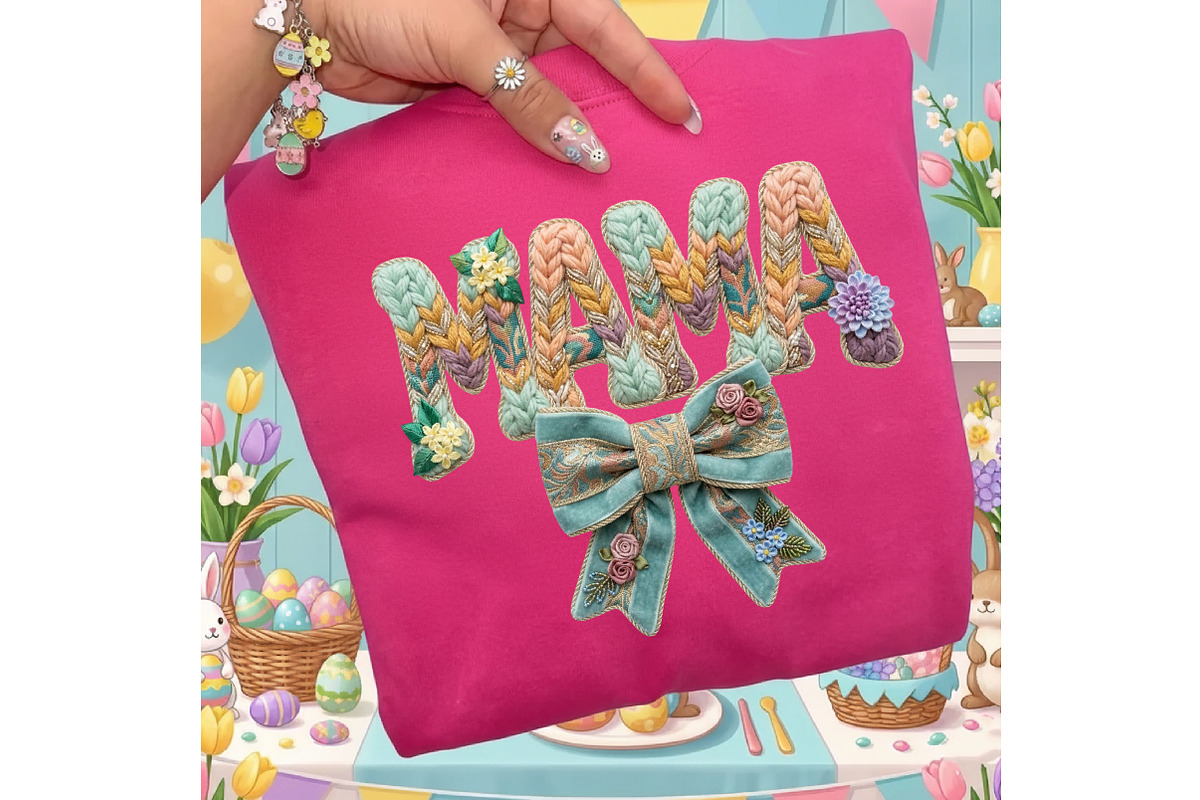 Coquette Mama Png Floral Yarn Mama, an Illustration by Designking (Photo 6 of 6)