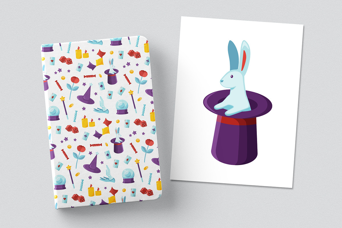 Magic show set, seamless pattern, a Decorative Illustration by Good Studio (Photo 5 of 6)