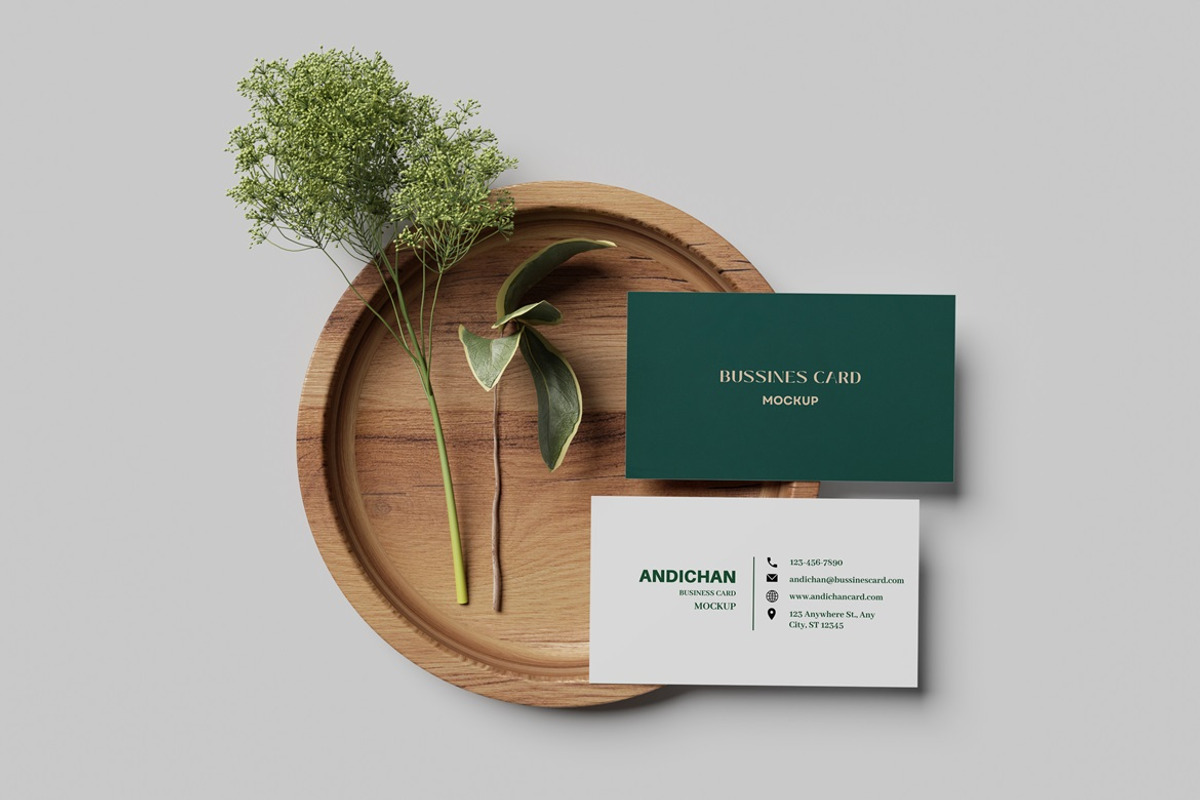 Business card mockup, an Advertising Mockup by AndikaGraphic (Photo 2 of 5)