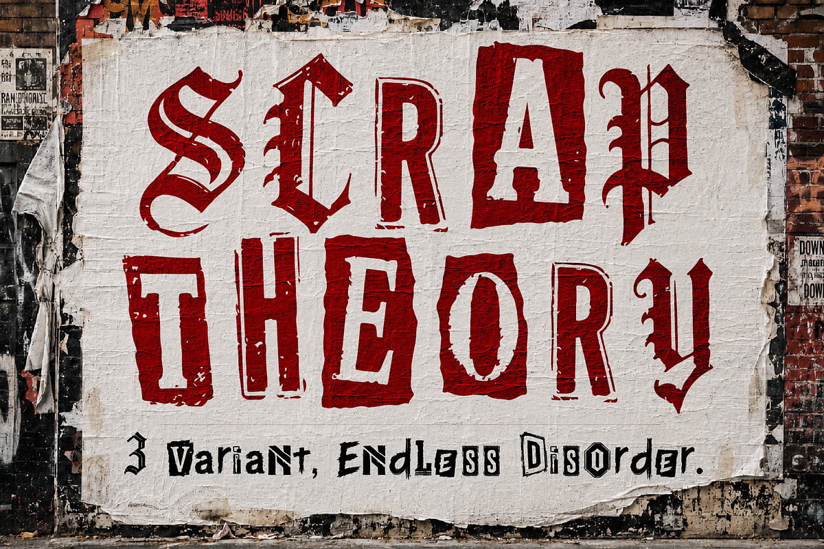 ScrapTheory - Endless Disorder, a Handwritten Font by HypeWorksCo (Photo 1 of 13)